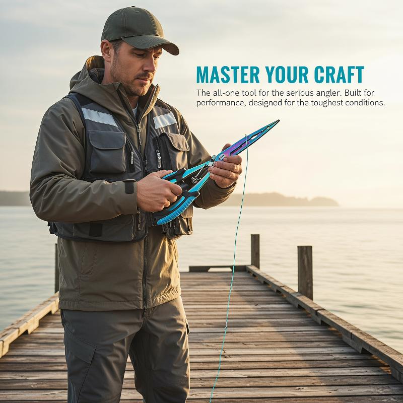 Saltwater Line - Paslanmaz Çelik Uzatılmış Balıkçılık Pensesi Kaymaz