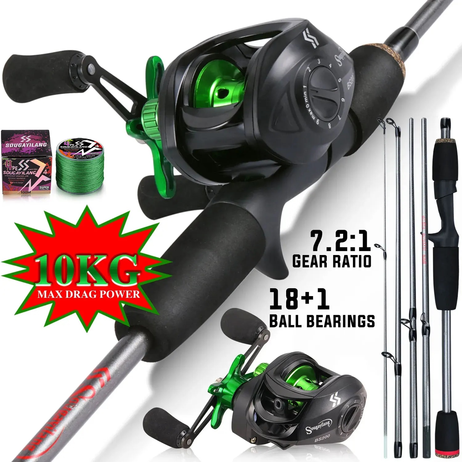 Fishing Line Spooler - Sougayilang Olta Combo 1.7 m Karbon